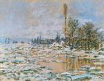 Клод Моне Вскрытие льда, Лаванкур, пасмурная погода 1880г